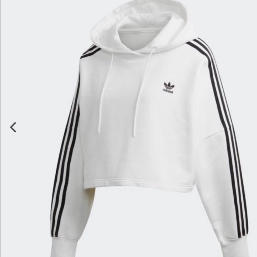 Loose fit Adidas cropped white sweater